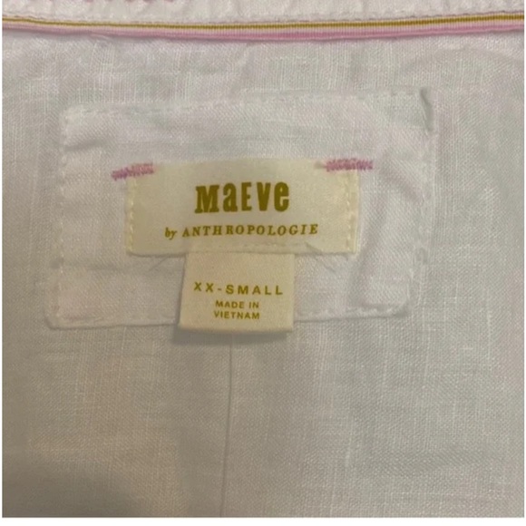 Maave white linen button up shirt- Reg $98 - Picture 6 of 7